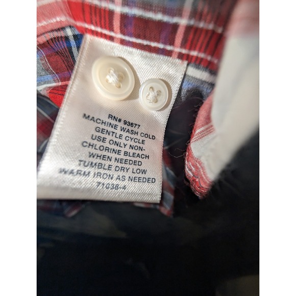 St Johns Bay Men's Short Sleeve‎ Shirt Red/White Plaid Size M 100% Cotton - Picture 4 of 7